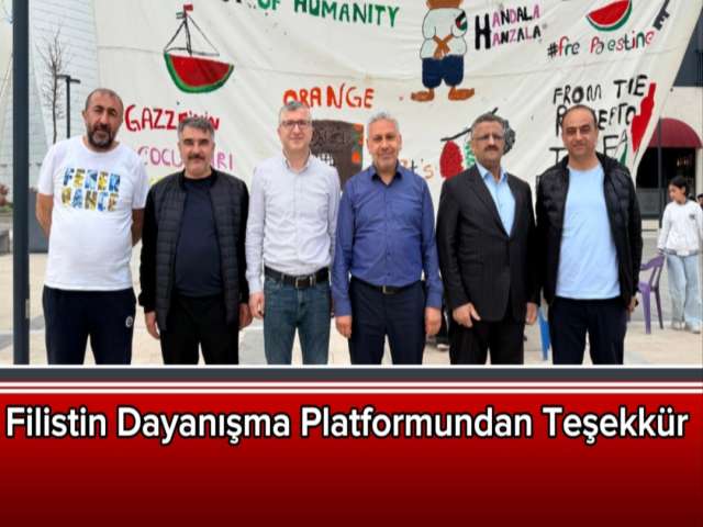Filistin Dayanışma Platformundan Teşekkür