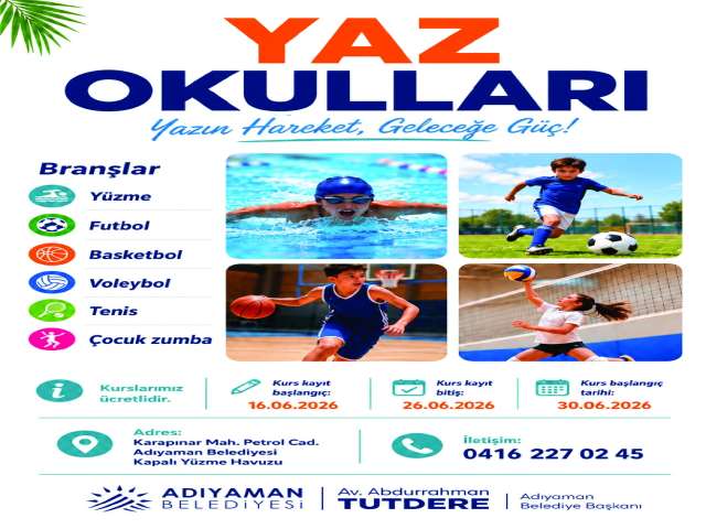Adıyaman Belediyesi Yaz Okulları