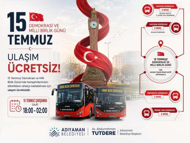 15 Temmuz'da Otobüsler Ücretsiz